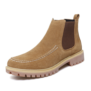 Botas Chelsea de Moda en <span class=keywords><strong>Azul</strong></span> <span class=keywords><strong>Marino</strong></span>, Cuero de Gamuza con Costuras Blancas en Contraste, Suela Resistente, Calzado para Caminar en la Nieve de Invierno para <span class=keywords><strong>Hombre</strong></span> - Product Image 2