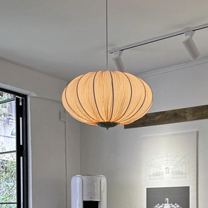 Lámpara colgante de estilo francés, linterna de tela LED E27 redonda de 50cm de diámetro para sala de estar, dormitorio, accesorio de iluminación Retro Vintage - Product Image 2