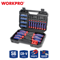 Kit d'outils à main WORKPRO 56 pièces avec embouts de tournevis de précision multi-usages, embouts de tournevis à fente et Phillips, dans une boîte