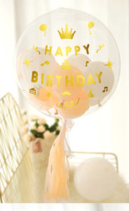 Ballons bobo à bulles transparentes de 24 pouces <span class=keywords><strong>avec</strong></span> autocollants d'anniversaire, décorations de bricolage gonflables à hélium, décorations de mariage et d'anniversaire - Product Image 5