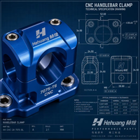 Support de guidon CNC pour moto en aluminium 6061-T6, usinage OEM personnalisé pour pièces de course de motocross, dessin requis