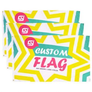 Banderas Personalizadas Profesionales de Cualquier Tamaño, Diseño y Logotipo, con Estrella Amarilla, de Una o Dos Caras - Product Image 3
