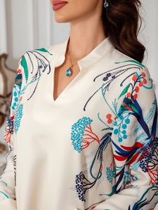 Abaya Traditionnelle Brodé Floral 2026 pour Femme, Longueur Cheville, Respirante en Polyester, Taille Élastique, Idéale Été Automne Aïd Mariage - Product Image 6