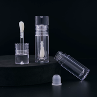 Flacon de 6 ml en PETG avec bouchon intégré pour emballage individuel, transparent, grande tête de brosse, gloss à lèvres