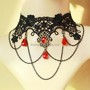 Gargantilla de Encaje Negro Gótico Vintage para Bodas, Gargantilla de Encaje para Damas de Honor, Disfraz de Lencería Erótica, Fiestas Nupciales - Product Image 1
