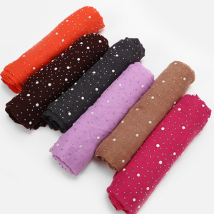 Sciarpa Etnica Lunga in <span class=keywords><strong>Cotone</strong></span> e Chiffon 2026, Stile Trendy, Vendita all'Ingrosso, Sciarpa in Porcellana con Strass per Donne Musulmane - Product Image 2