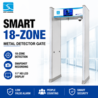 Detector de Metales Inteligente Tipo Puerta con 18 Zonas de Detección, Pantalla LCD de 11 Pulgadas, Grabación de Instantáneas, Sistema de Inspección de Seguridad