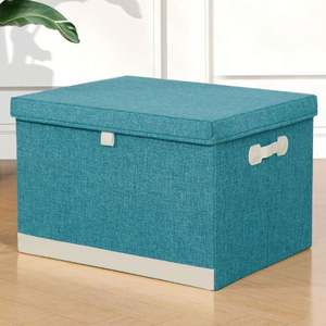 Boîte de rangement élégante pour placard, en tissu de coton et de lin, panier pliable, cubes organisateurs - Product Image 4