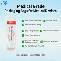 Pochette refermable transparente personnalisée avec fermeture éclair et déclaration de stérilité pour l'emballage en vrac des consommables de laboratoire (boucles d'inoculation)