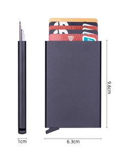 Tarjetero Pop-up de Alta Calidad para Regalos Empresariales, Tarjetero de Aluminio con Bloqueo RFID para Hombre - Product Image 6