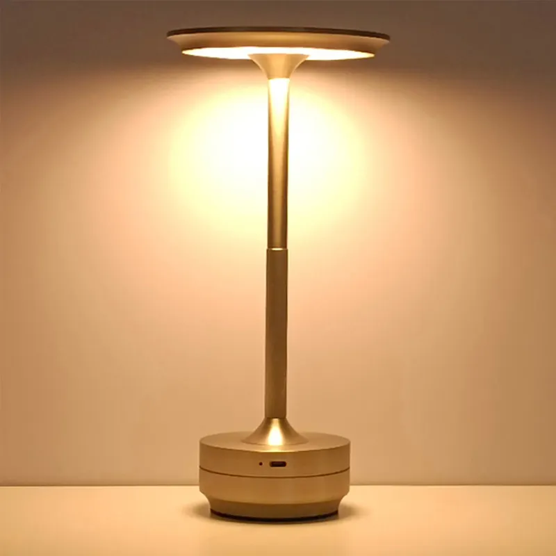 Lampe de Table de luxe en aluminium Rechargeable sans fil pour Restaurant, hôtel, Bar, lecture, salon, décoration, Led