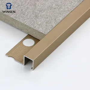 WINSEN Embellecedor de azulejo cuadrado de cerámica de aluminio de pared de fábrica personalizado Popularidad Embellecedor de azulejo de aluminio anodizado de forma cuadrada