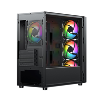 Casing komputer PC untuk Desktop, Casing PC HD USB 3.0 kaca Tempered, Casing game PC untuk Desktop