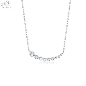 Hong Kong Supplier Jewelry Wholesale Manufacturer Export <b>Necklace</b> Jewelry 18K Solid White Gold Natural Diamonds Pendant <b>Necklace</b> - Product Image 1