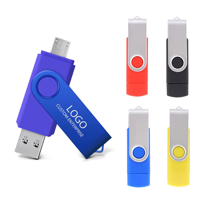Wholesale 2 in 1 Type-C OTG SSD 3.0 USB Flash Drive 8GB to 128GB Swivel Pendrives Flash Memory Stick of Various Capacities