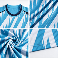 Ensemble de maillot de football bleu personnalisé, nom et numéro 0 imprimés, uniforme de football pour hommes, kit de maillot d'entraînement à manches courtes, short