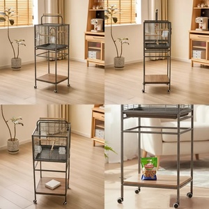 <span class=keywords><strong>Cage</strong></span> à oiseaux en métal durable de grande capacité, exportée d'usine, avec plateau en plastique, emballée pour l'élevage de perruches et de perroquets, utilisation en villa - Product Image 5