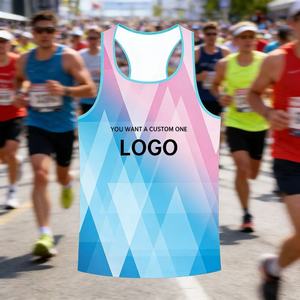 Camiseta Deportiva sin Mangas de Poliéster 100% con Diseño Personalizado, Ligera, de Malla, de Secado Rápido, para Maratón - Product Image 1