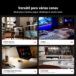 Nút điều khiển âm lượng Fosi Audio VOL20 màu xanh, đèn RGB, bộ điều khiển đa phương tiện USB cho PC/Chơi game/Máy tính để bàn, nút đa chức năng - Product Image 5