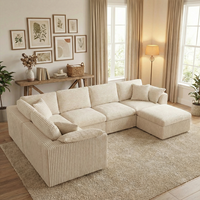 Canapé sectionnel modulable en tissu en forme de L, inclinable, en kit – Canapé moderne pour villa, école, centre commercial, écologique et confortable