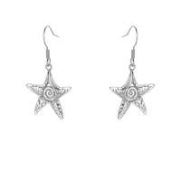 Vente en gros de boucles d'oreilles et de colliers en acier inoxydable anti-rouille, imperméables, délicats, en forme d'étoile, pour femmes
