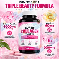 Comprimés de collagène de marque privée types I et III avec vitamine C et biotine pour la santé des cheveux, de la peau et des ongles – Fabricant OEM/ODM, fournisseur en gros