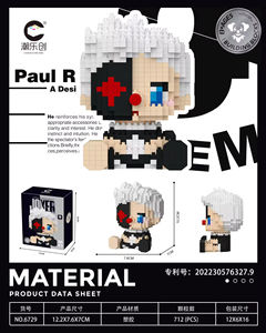 Kit de construction miniature Micro Bricks, ensemble de blocs de construction de personnages méchants, figurine de style bande dessinée à micro-particules <span class=keywords><strong>avec</strong></span> marteau pour adolescents - Product Image 5