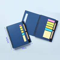 Ensemble de blocs-notes en papier kraft, notes adhésives, blocs-notes réutilisables, bloc-notes spirale avec stylo, ensemble personnalisé, cadeau en gros