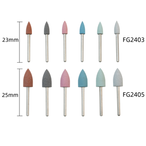 FG2403,FG2405 fresa dentale lucidatrice in gomma con gambo FG per attrezzature da laboratorio odontoiatriche in porcellana e resina - Product Image 2