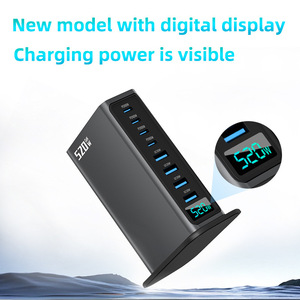 520W GaN Charging Station 8-Port (4A+4C) <b>USB</b> Fast Charger Desktop Power <b>Adapter</b> with Digital Display for Laptop Phone - Product Image 4