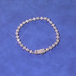 नूओया 6 मिमी चौड़ाई स्टार डिजाइन चमकदार बनाम मोइससानाइट हार कस्टम महिलाओं के अच्छे गहने 925 स्टर्लिंग सिल्वर टेनिस चेन - Product Image 6