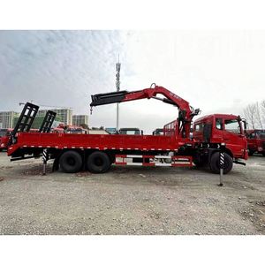 Camion grue à bras articulé 4 sections Dongfeng K5 6x4 12 tonnes avec rampe télescopique, remorque pour équipement d'ingénierie - Product Image 4
