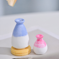 Vase miniature en résine en gros, décoration de maison de poupée, pot de fleurs réaliste peint à la main, accessoire de maison miniature