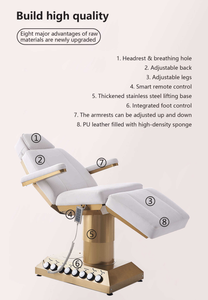 High Quality Stainless Steel Base Electric Hydraulic Lifting Facial Spa <b>Bed</b> Beauty 4 Motors Adjustable Salon Shop Spa - Product Image 4