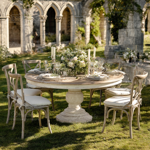 Ensemble de table à manger ronde en bois massif pour hôtel moderne et contemporain, 6 à 8 places, pour utilisation en <span class=keywords><strong>restaurant</strong></span> - Product Image 1