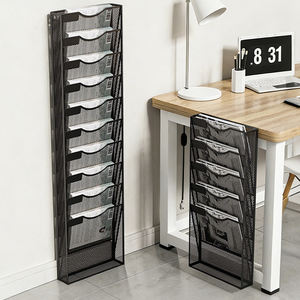 Organizador de Archivos Metálico de Múltiples Niveles <span class=keywords><strong>para</strong></span> Montar en la Pared, Soporte Vertical <span class=keywords><strong>para</strong></span> Archivos, <span class=keywords><strong>para</strong></span> Oficina o Aula - Product Image 3