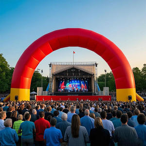 Modelo de fábrica Publicidad Inflable Personalizado Impreso Resistente al fuego Bienvenido Arco inflable para carreras Eventos deportivos en venta - Product Image 1