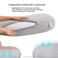 Oreiller de maternité ergonomique en forme de J, soutien orthopédique complet du corps, tissu en jersey doux, housse amovible et lavable, directement de l'usine