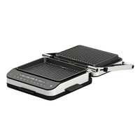 Grill panini multifonction 4-en-1 avec 10 menus prédéfinis, écran tactile numérique, plaques de cuisson amovibles, ouverture à 180° °   pour barbecue