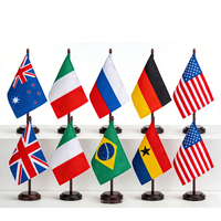 Drapeau d'Arabie Saoudite imprimé sur mesure en polyester avec base en plastique ABS et mât pour décoration de bureau