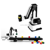 Sistema de Cinta Transportadora con Brazo Robótico de Escritorio de 4 Ejes CHRT Education Lab, Línea de Producción Mini Plug-and-Play para Automatización de Recogida y Colocación