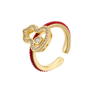 Original Design Fortune Prosperity Ring Heart Shape Red String Gourd Adjustable Index Finger Ring For Women Jewelry Gift - Product Image 5