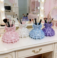 Boîte de rangement de bureau légère en plastique imprimée en 3D, motif robe de princesse Lolita, mignonne, porte-stylo, décoration de maquillage, figurine