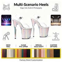 Chaussures à plateforme transparentes personnalisées de 8 pouces, talons aiguilles en PVC transparent, chaussures de strip-teaseuse, talons scintillants pour la danse exotique sur scène