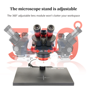 Microscopio Estéreo Trinocular YCS 6558X con Zoom de 6.5-58X 45 °   Inclinación de 360 grados °   Rotatorio para Reparación de Electrónica de PCB - Product Image 5