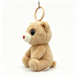 Llavero de peluche de oso de dibujos animados personalizado, con bordado, grabado y estampado, pequeño oso de peluche marrón, llavero de animal de peluche, oso de peluche - Product Image 2