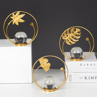 Décoration de salon moderne de style luxe 2026, ornements en fer en forme de feuille, artisanat d'art, boule de cristal, cadeau de fête