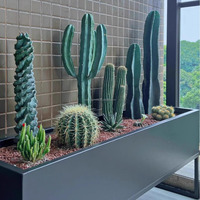 Pot Tanaman Minimalis Modern Ramah Lingkungan Berbahan Aluminium Lapis Bubuk Hitam Persegi Panjang Tebal 2mm untuk Kebun Rumah
