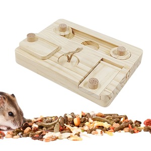 Jouet de forrage en bois <span class=keywords><strong>pour</strong></span> hamster, distributeur de nourriture avec panneaux coulissants et corde <span class=keywords><strong>pour</strong></span> petits animaux, stimulation mentale et friandises <span class=keywords><strong>pour</strong></span> jeux de cache-cache - Product Image 2