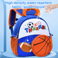 Sac à dos de maternelle unisexe en tissu sergé de nylon, ultra-léger, avec protection de la colonne vertébrale, grande capacité, motif dessin animé, pour enfants de 1 à 6 ans